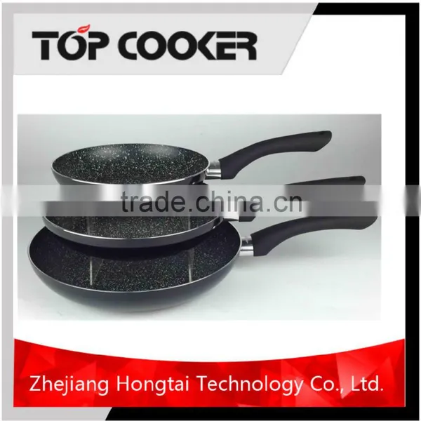 Pressed Aluminum Marble Stone China Fry Pan Set photo-2