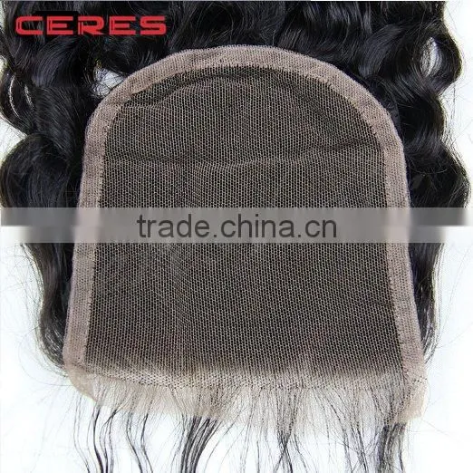 Bleached Knots Body Wave Lace Closure 3 Part Closure 16inch, Brazilian Virgin Human Hair Swiss Lace Top Closure photo-6