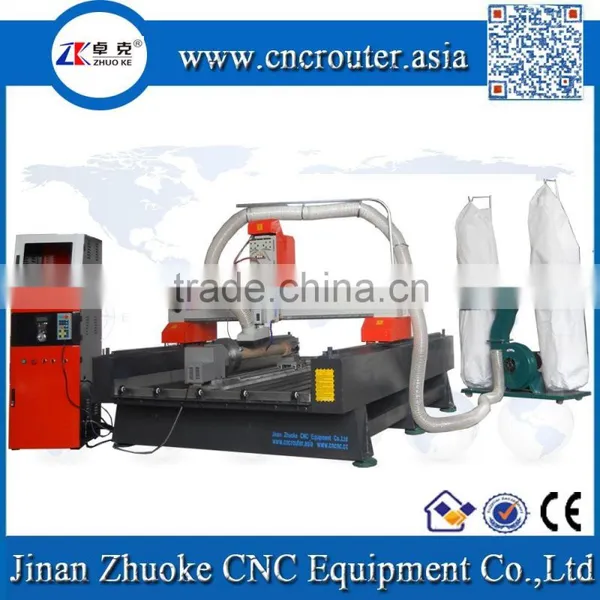 China New Style CNC Router Machine For Wood Acrylic ZKM-1325 1300*2500MM With 4 Axis&Dust Collector Of Mach3 Controller photo-4