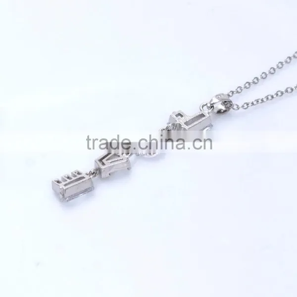 New Arrival Clear Rhinestone Neclace Pendant Letter LOVE Charms Novel Alphabet Jewelry Glod Sliver photo-6