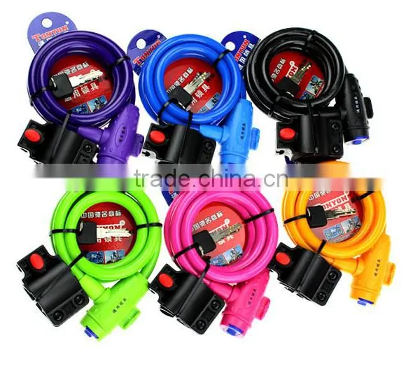 Multicolor mountain bicycle cable lock