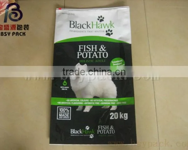 Bulk Capacity Special Customized 4 Side Seal Fold Bottom Slider Zipper Pet/dog Dry Food Bag/pouch