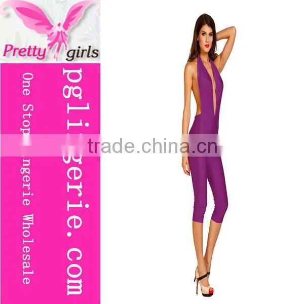 Ladies V-neck Cocktail Evening Jumpsuit photo-5