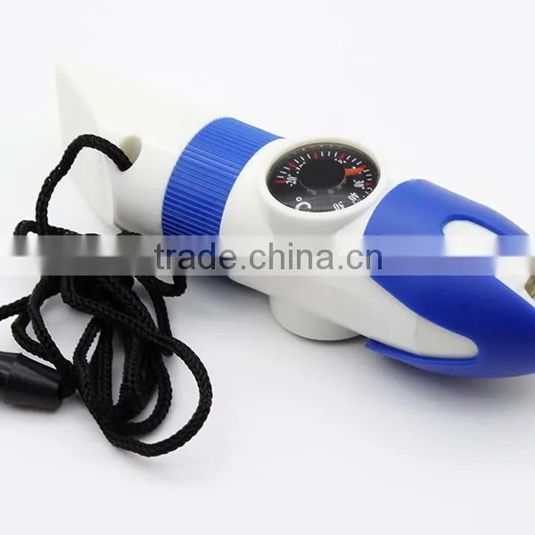 7 in 1 Multi-functional Emergency Survival Whistle With 3 LED Lights