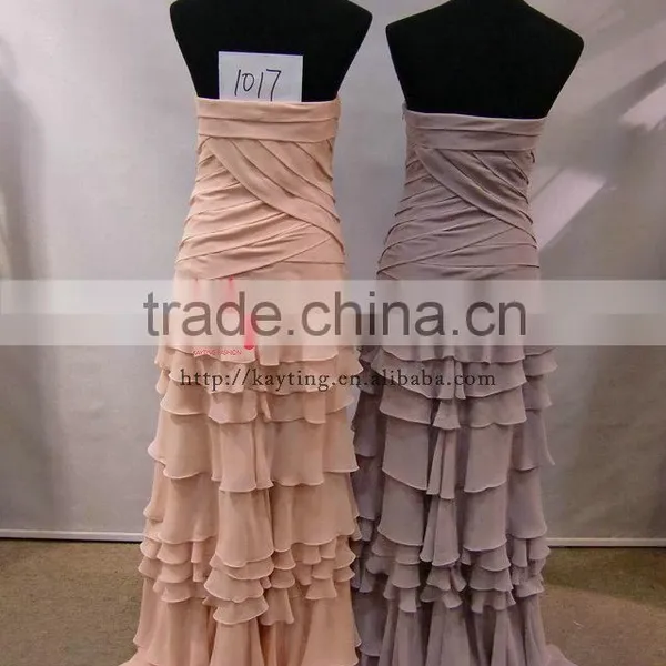 Elegant Ruffle Chiffon Long Chiffon Gown Manufacturers in China photo-5