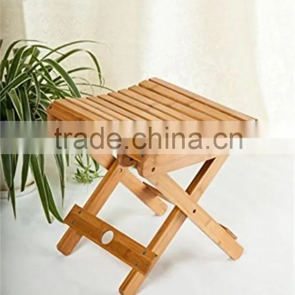 Bamboo Foldable Footstool Fishing Shower Step Square Stool Domestic Chair for Children Kids Leisure photo-5