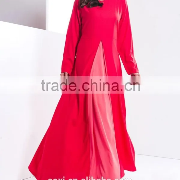 OEM Service China Factory Custom Made Arabic Chiffon Solid Muslim Layers Dress photo-6