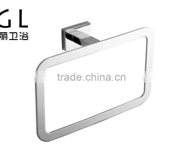 simple modern design zinc alloy chrome square bathroom vanity furniture towel ring