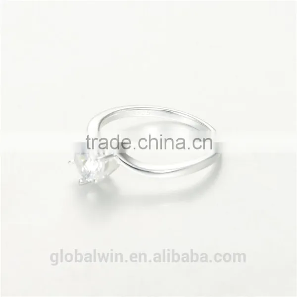 Fashion Jewelry Cheap Wholesale Cz Simple Single Stone Ring Designs photo-2