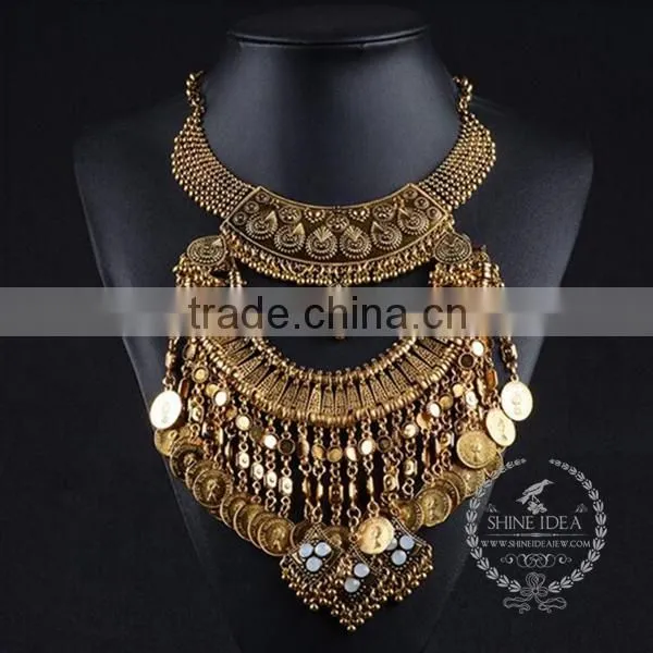 High Quality Vintage Rhinestone Chunky Statement Necklace Tin Alloy Fashion Women Pendant Necklace 6390096 photo-2
