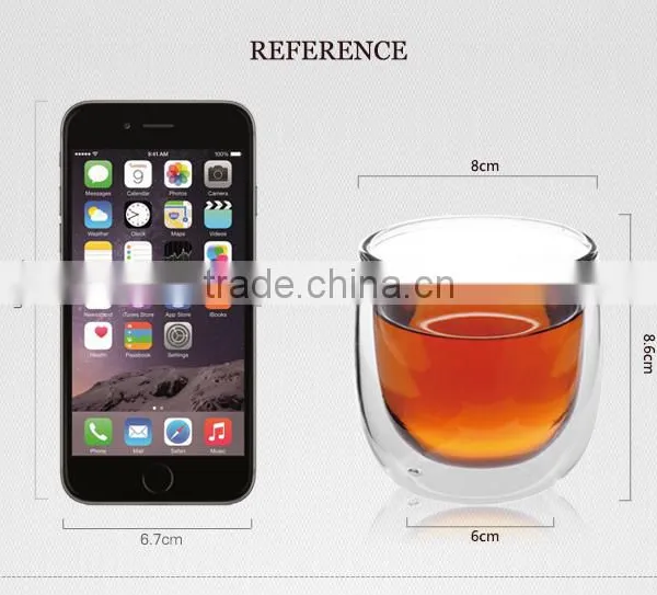 Online Hot Sell Borosil Double Wall Unique Wine Glasses for 200ml photo-3