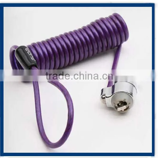 High Tension Retractable Spring Coil Cable Lock With Keys for Note Book photo-4