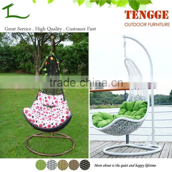 TG15-0132 Half Moon Shape Black Resin Wicker Indoor Outdoor Swing photo-2