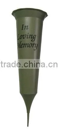 Plastic Gold or Black Spiked Vase Memorial/funeral photo-2