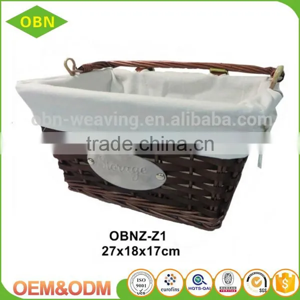 Customized Supplier Wholesale Durable Cheap Wood Chip and Wicker Bicycle Front Basket Bracket photo-2