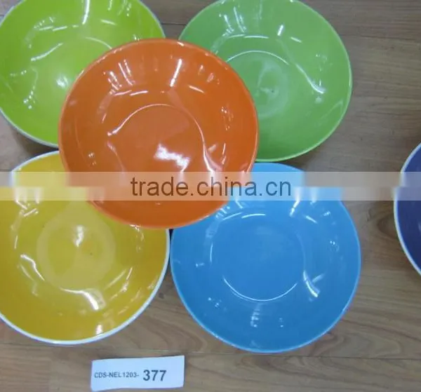 Brown Rimed Solid Color Bulk Ceramic Dinner Plate photo-2