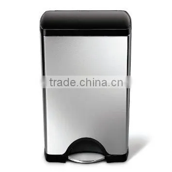 Rectangle Stainless Steel Foot Pedal Trash Can With Plastic Lid photo-6