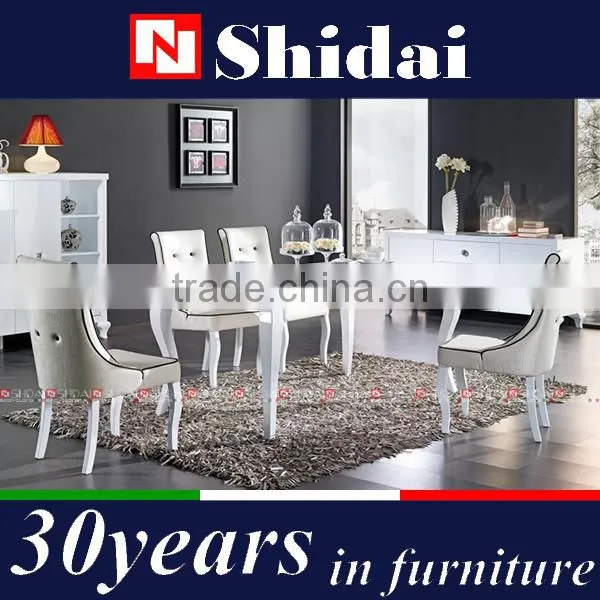Modern Italian Dining Room Furniture / Modern High Back Dining Chairs / Wooden Dining Table and Chairs N6231