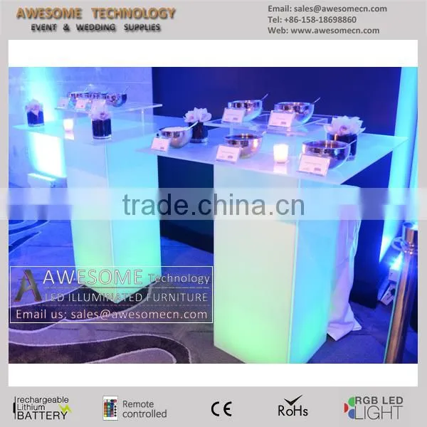 High-gloss White Acrylic Framed Modular Lighted Portable Pedestals (TA110A) photo-4