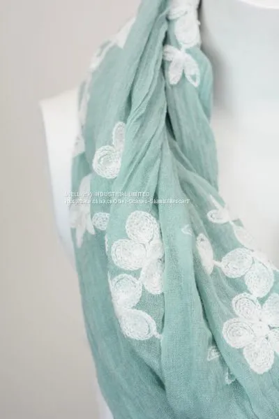 Soft Floral Print Infinity Loop Circle Scarf China Factory photo-2