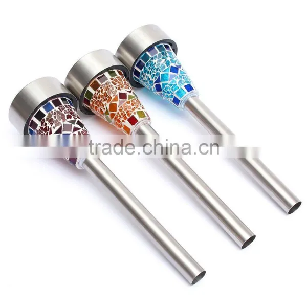 Solar LED Lighting Solar Powered Outdoor Garden Yard Stainless Steel Mosaic Light photo-2