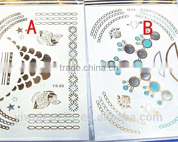 T001-014 Women Beauty Tattoo Stencil Printer Body Art Tattoo Choker Necklace Design photo-2