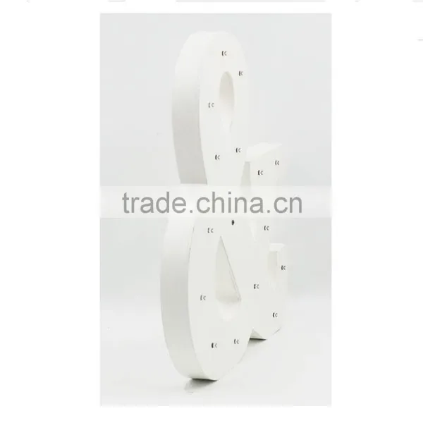 Lovely Painted Letters & Shape White Wooden LED Lighted Crafts photo-3