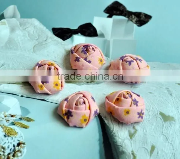 Colorful Satin Handmade Rose Flower Headband for Kids Hair Accessories photo-3