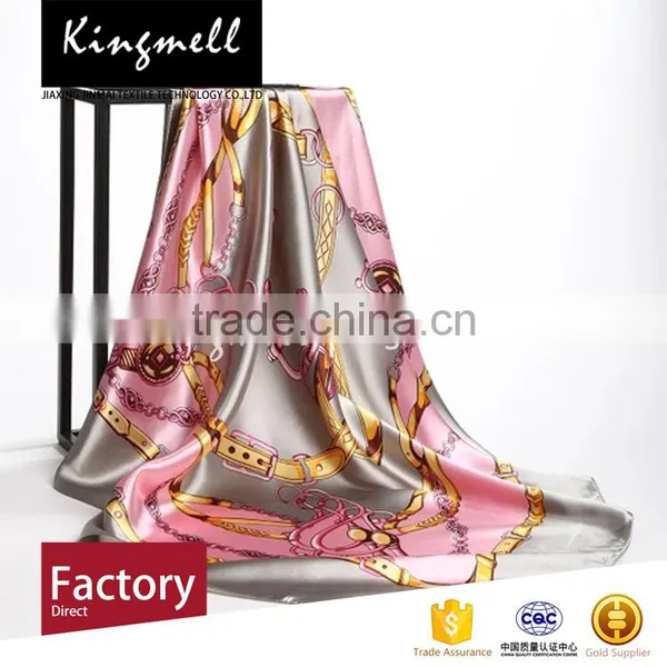 Custom 2017 Women Accesory Silk Digital Print Scarf Shawl photo-2