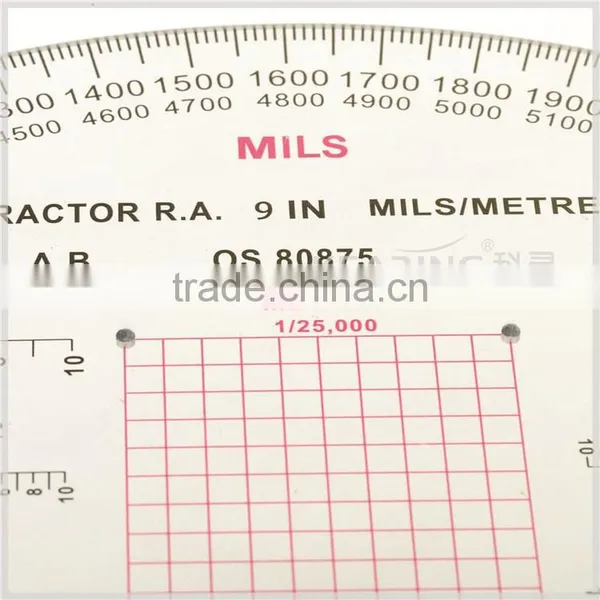 9inch Sandwich Line Military Protractor, Transparent Plastic Big Protractor for Military Training #KMP-3 photo-2