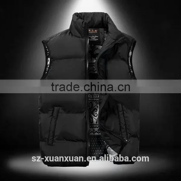 2016 Custom Winter Warm Casual Thick Down Jacket Waistcoat for Men Design photo-2