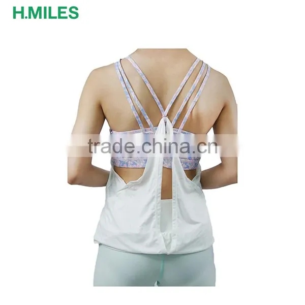 Summer Ladies White Backless Fitness Wear Tee Tank TankTops photo-2