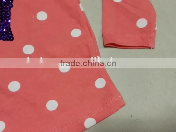 Yiwu Stocks Lots Girl's Most Popular Long Sleeve Pink T-shirt photo-4