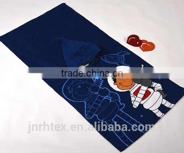 Trade Assurance Combed Cotton Screen Printing Velour Beach Kids Hooded Poncho Towel photo-4