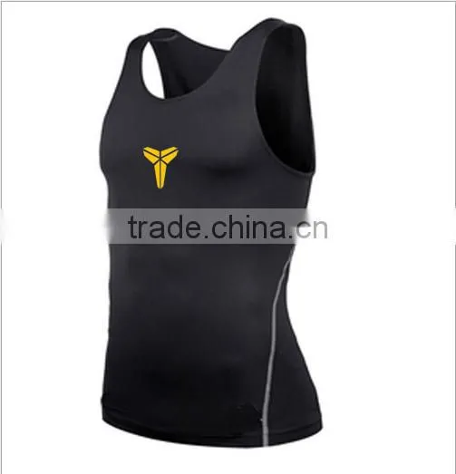 2016 Hot Sale Mens Sports Vest Gym Vest Dry Fit and Slimfit H Vest for Muscle Men With Good Quality photo-3