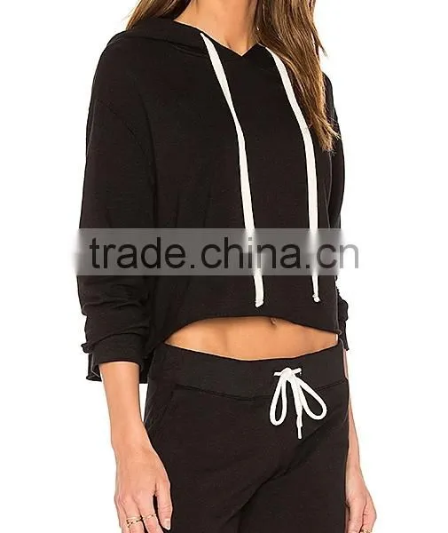 2017 OEM Apparel Womens Tracksuit With Hood Sexy Slim Fit Tracksuit Women Sport Sets photo-2