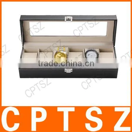 Beautifully Six Windows Standard Edition Leather Watch Display Box Storage Box Watch Box Watch photo-2