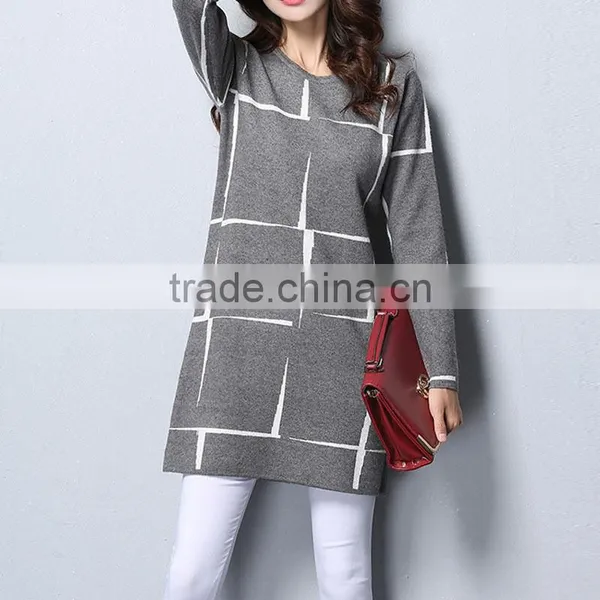 Custom Latest Long Sleeve Girls Knit Pullover Sweater Mini Dresses Wholesale Ladies Casual Dress Designs photo-5