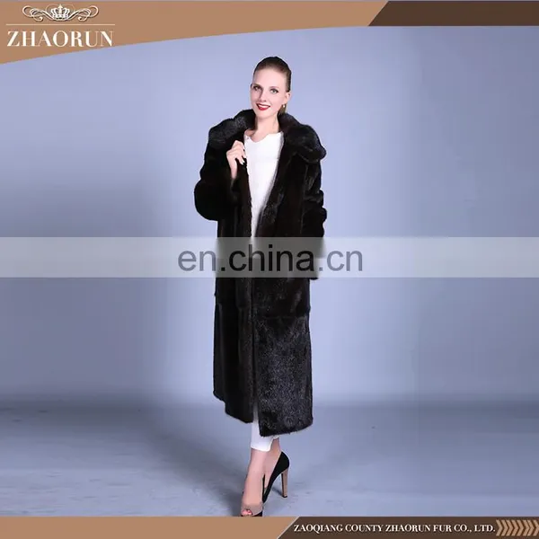 Wholesale Hooded Black Mink Fur Coat , Winter Mink Fur Coat photo-2