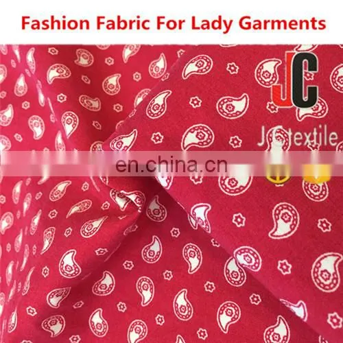 JC-M31242 Rayon Stretch Knit Bengaline Fabric Printed Border Design Fabric 100% Rayon Stretch photo-2