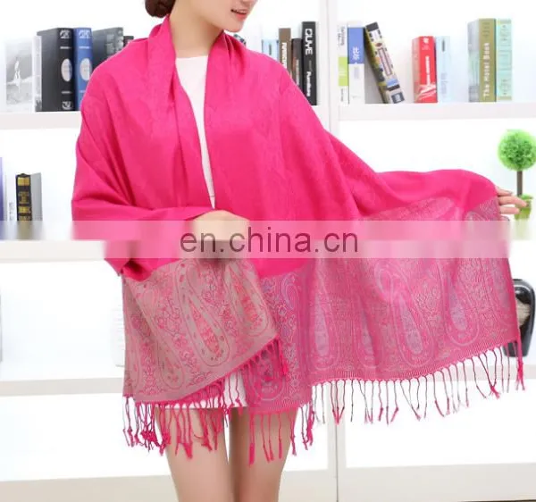 Fashion Paisley 100% Cotton Jacquard Minority Style Women Shawl Scarf photo-3