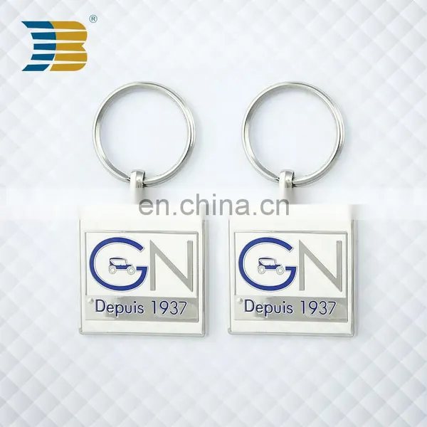 Square Shape Hard Enamel Custom Metal Car Keychain photo-6