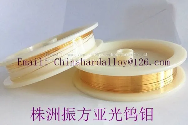 Gold plated tungsten wire 99.95%  Φ0.02mm Φ0.04  Φ0.08mm Φ0.1mm high pure wolfram wire filament