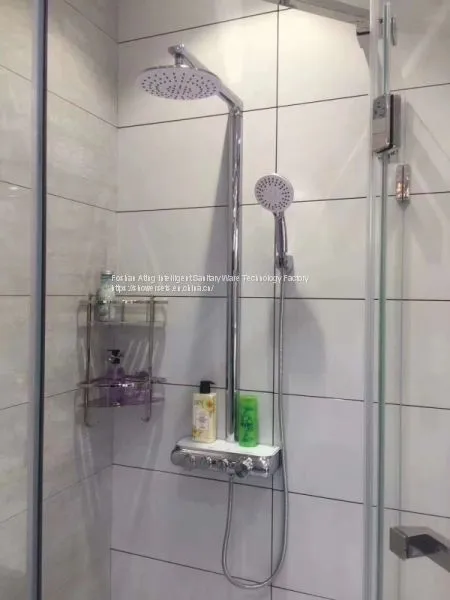 AT-P005 Shower Systems With Platform Round Top Shower With Hand Shower Water Outlet Aluminum Alloy Platform