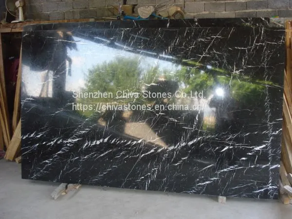 Cheap Black Marble Countertop Black Marquina Marble With White Veins Nero Marquina Black Floor Tiles and Marbles photo-2