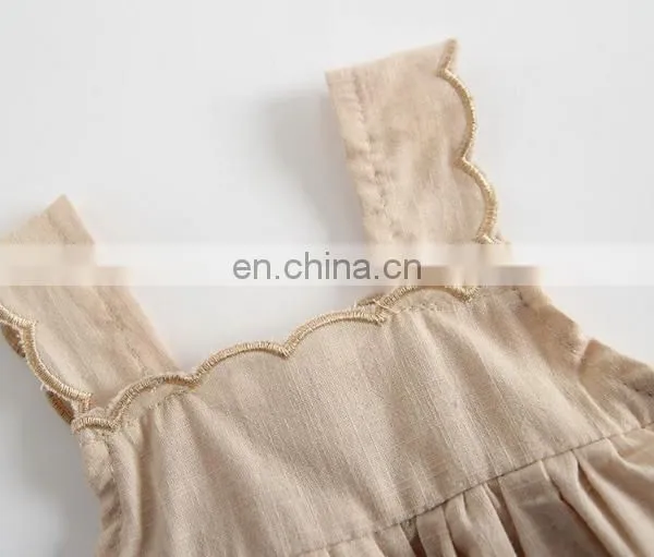 Lovely Summer Hot Sale Slip Dress Romper One Piece Baby Girl Cotton Romper photo-4