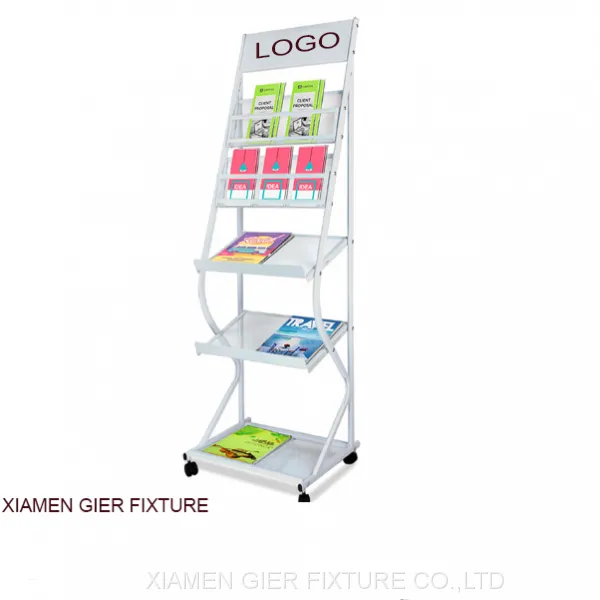 Fashion Modern Customized Point of Sale Trade Show Floor Wire Literature Display Rack Stand photo-2