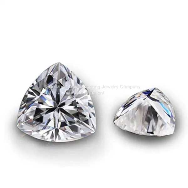D Color Near Colorless Excellent Cut VVS1 Clarity Trillion Cut Synthetic Loose Moissanite Gemstone photo-3
