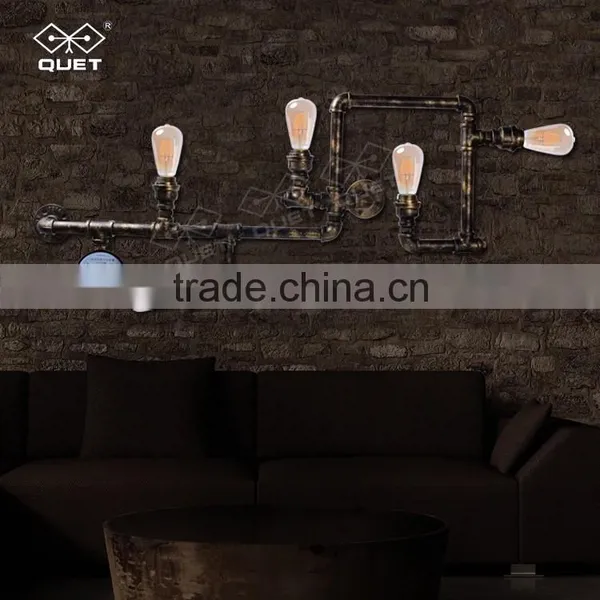 Simple Metal Water Pipe Industrial Vintage Style Edison Bulbs Light photo-4