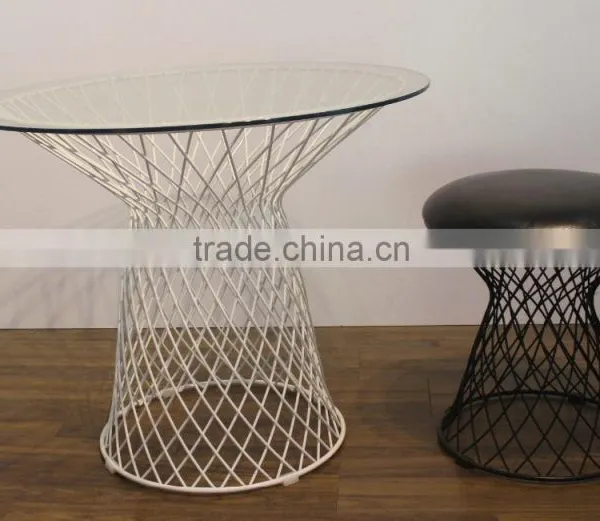 Glass Top Steel Base Platner Table Coffee Table photo-4